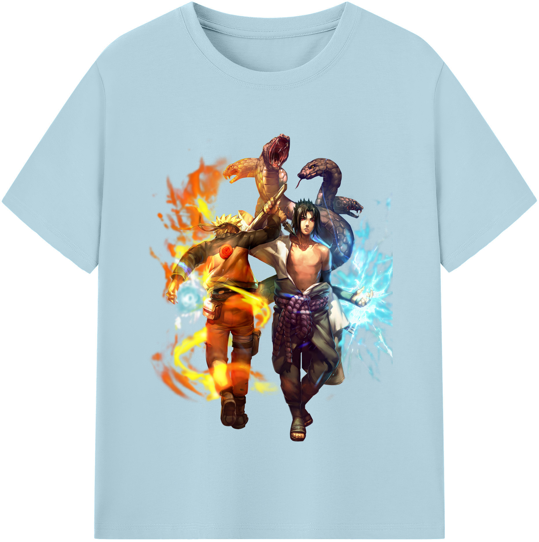 （画像用） NARUTO -ナルト- うちは サスケ Uchiha Sasuke 綿100％半袖Tシャツ（フロントプリント）
